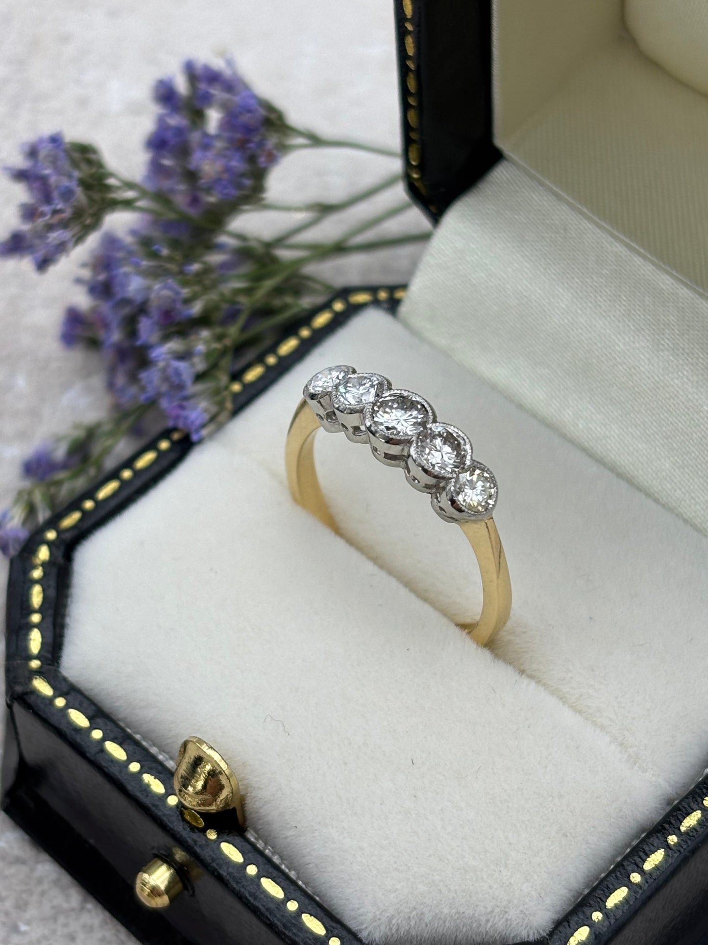 18ct Gold and Platinum Five Stone Diamond Ring