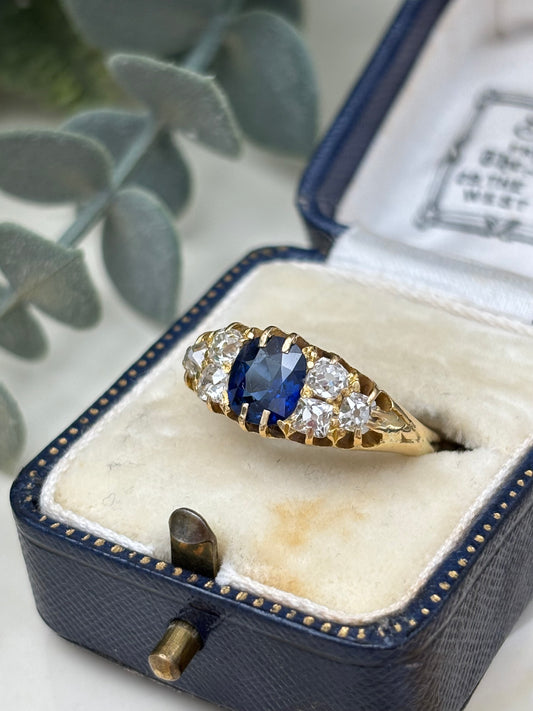 Antique Sapphire and Diamond Ring.