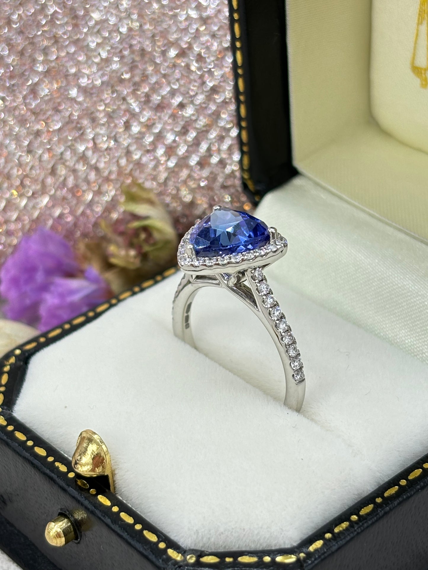 Platinum Tanzanite and Diamond Ring.