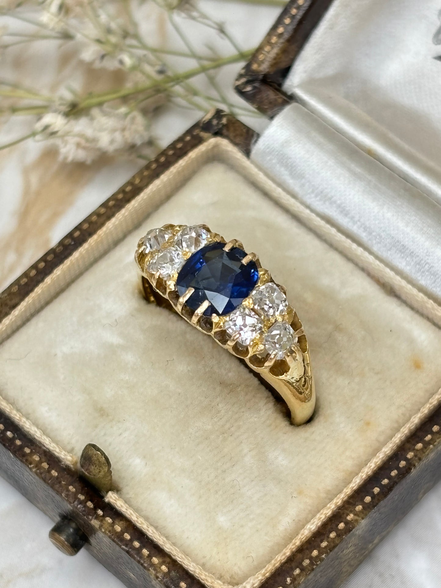 Antique Sapphire and Diamond Ring.