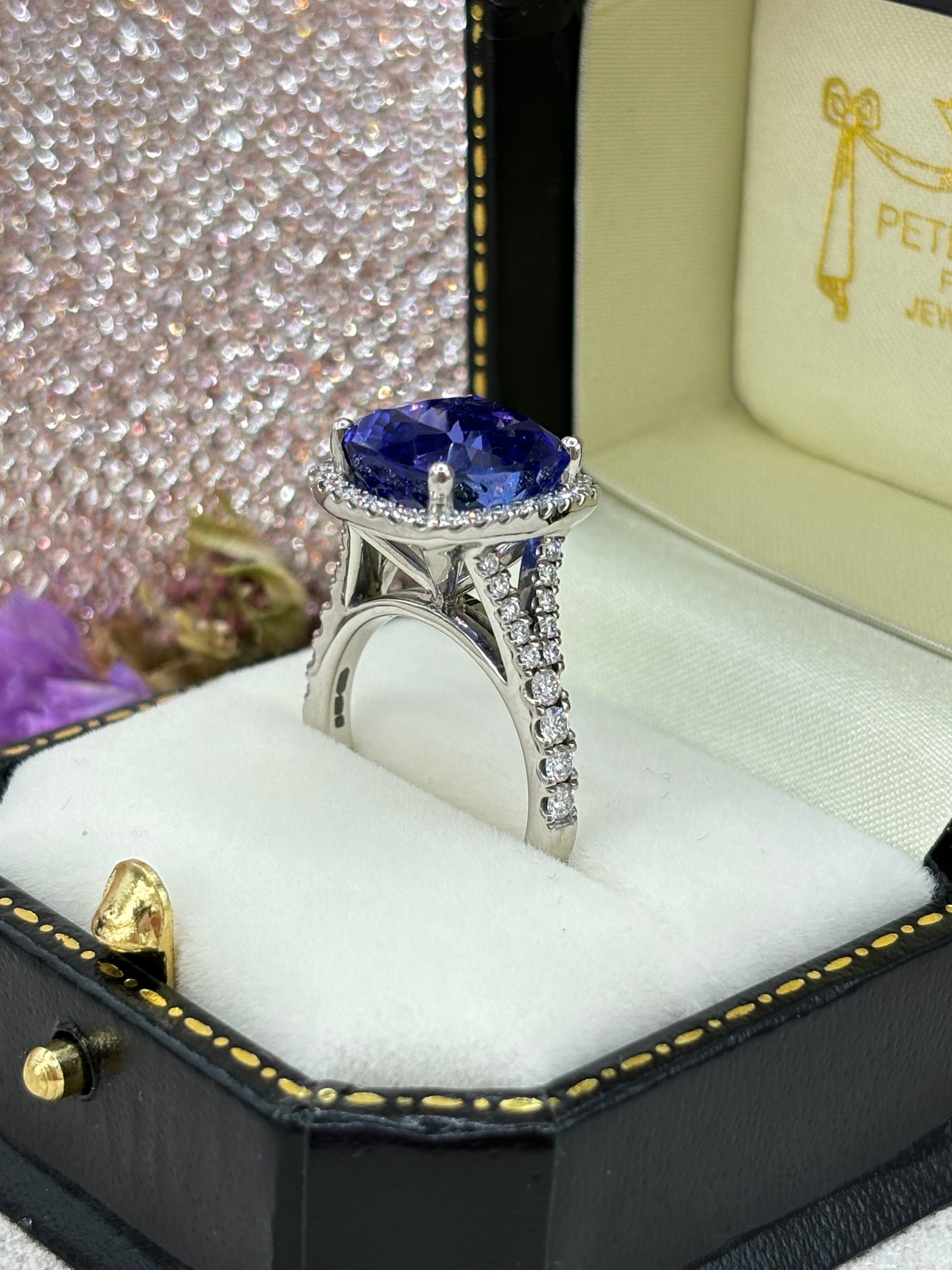 Platinum Tanzanite and Diamond Dress Ring.