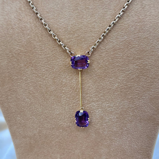 Antique 9ct Gold Amethyst Necklace.