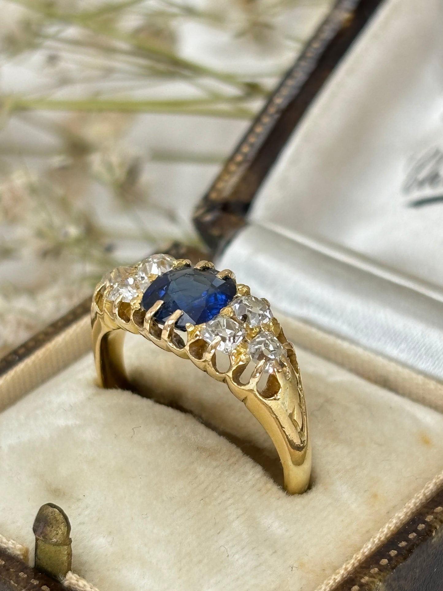 Antique Sapphire and Diamond Ring.