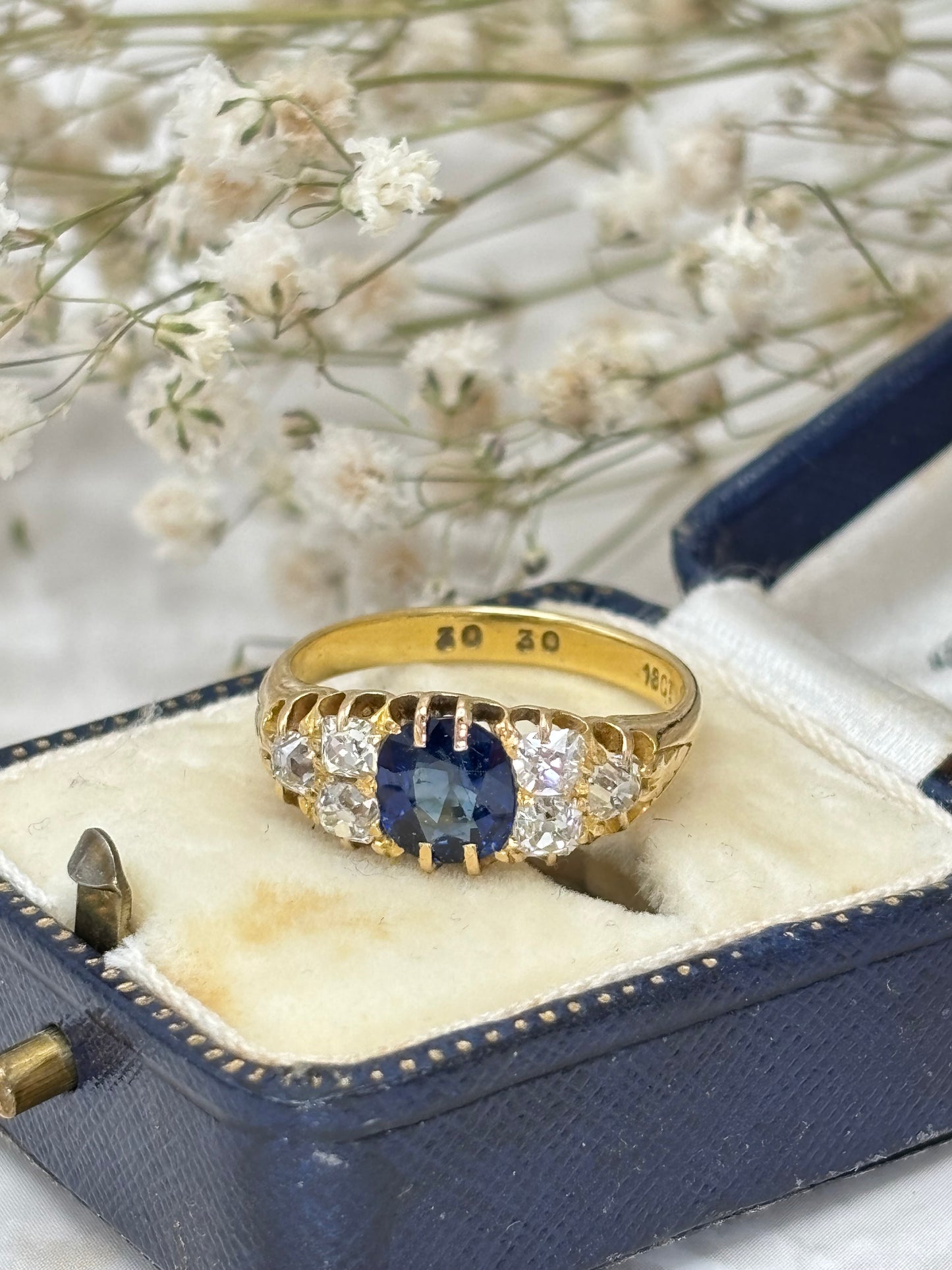 Antique Sapphire and Diamond Ring.