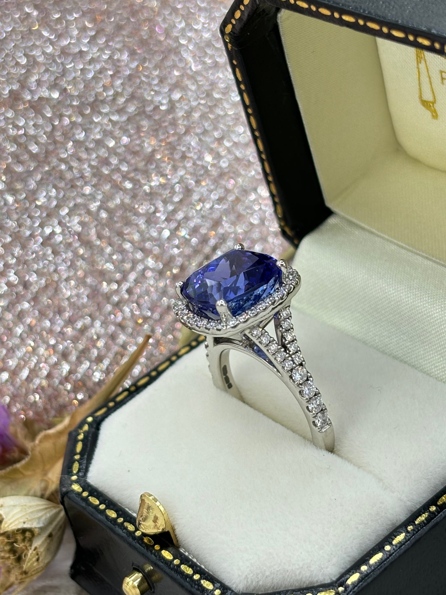 Platinum Tanzanite and Diamond Dress Ring.