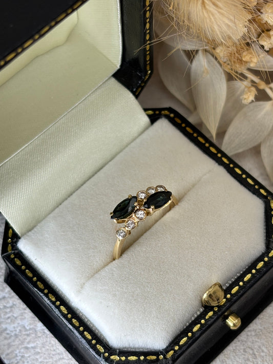 18ct Yellow Gold Sapphire and Diamond Ring