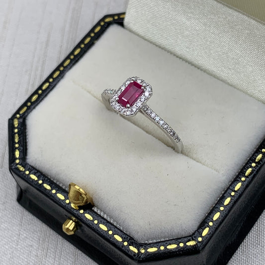 Platinum Ruby & Diamond Ring