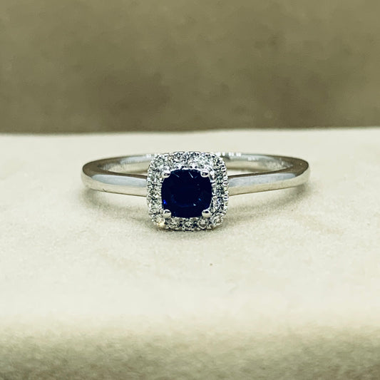 Platinum Sapphire & Diamond Ring.